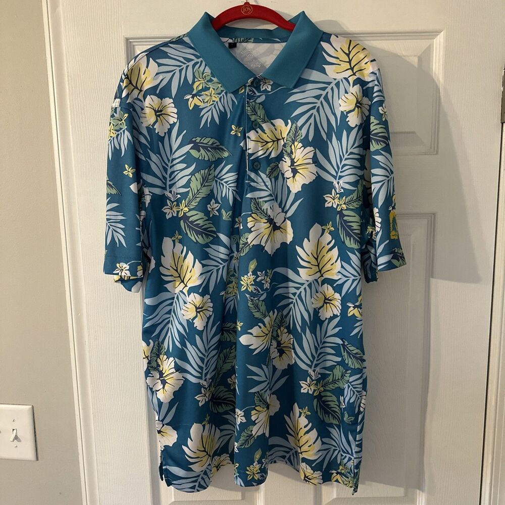 Monterey Club Mens Large Golf Shirt Moisture Wicking Dry Swing Polo